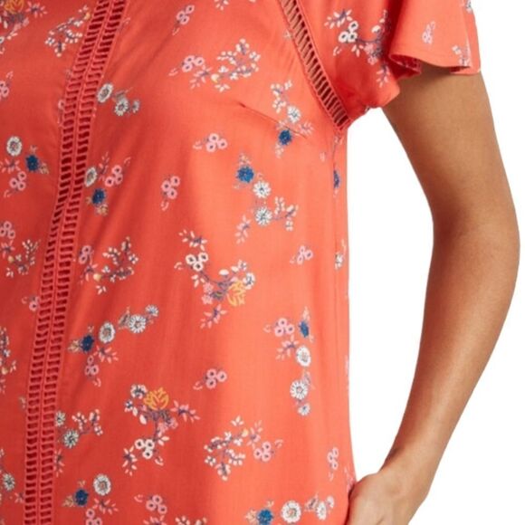ModCloth Coral Whimsical Wildflowers Shift Dress Size M - Picture 12 of 16